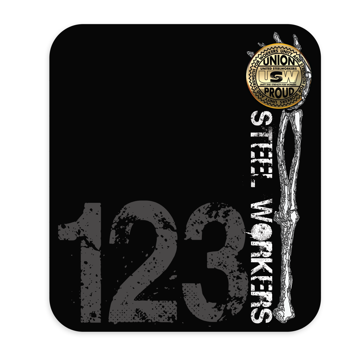 USW Steelworkers Skeleton Hand Union Decal