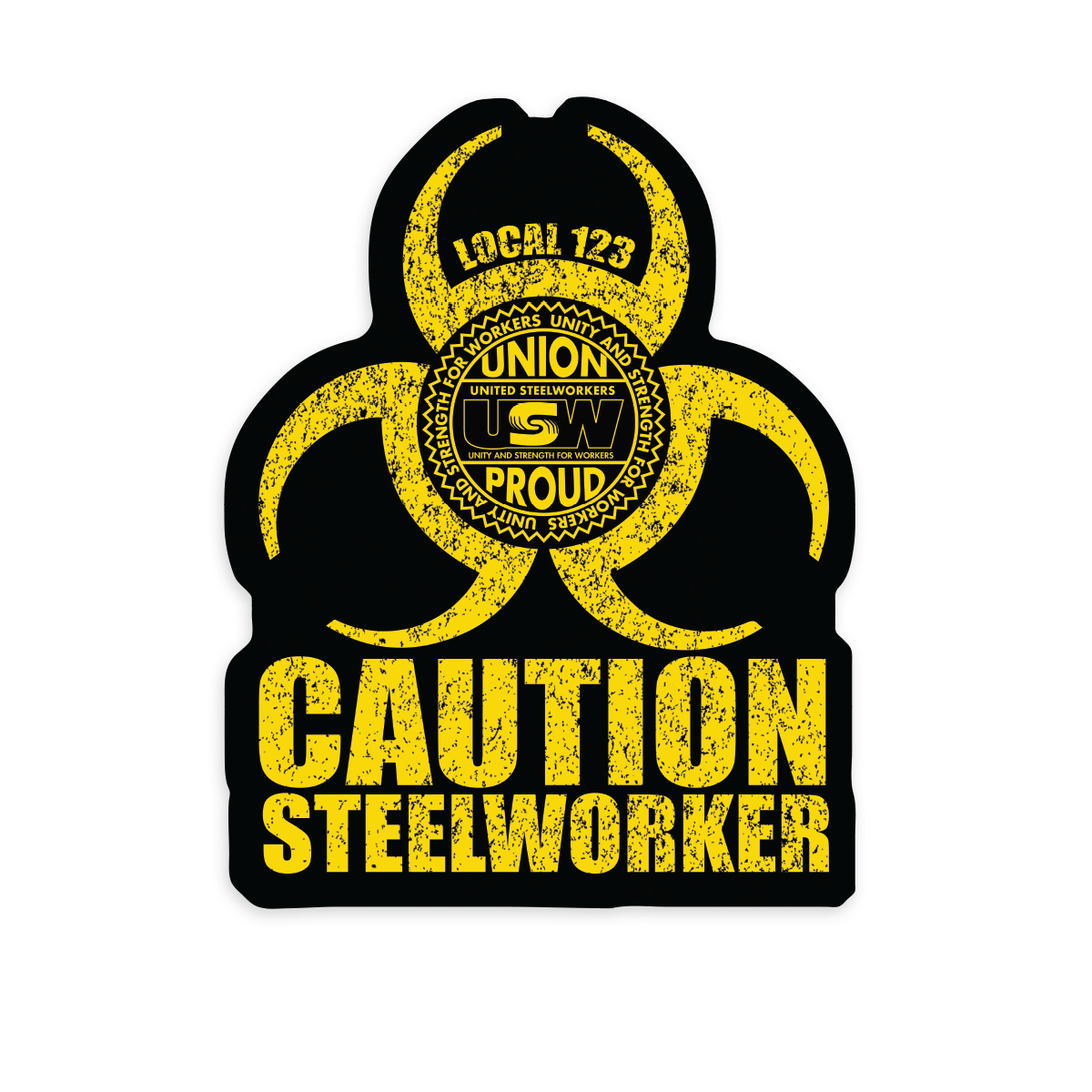 USW Steelworkers Biohazard Union Decal