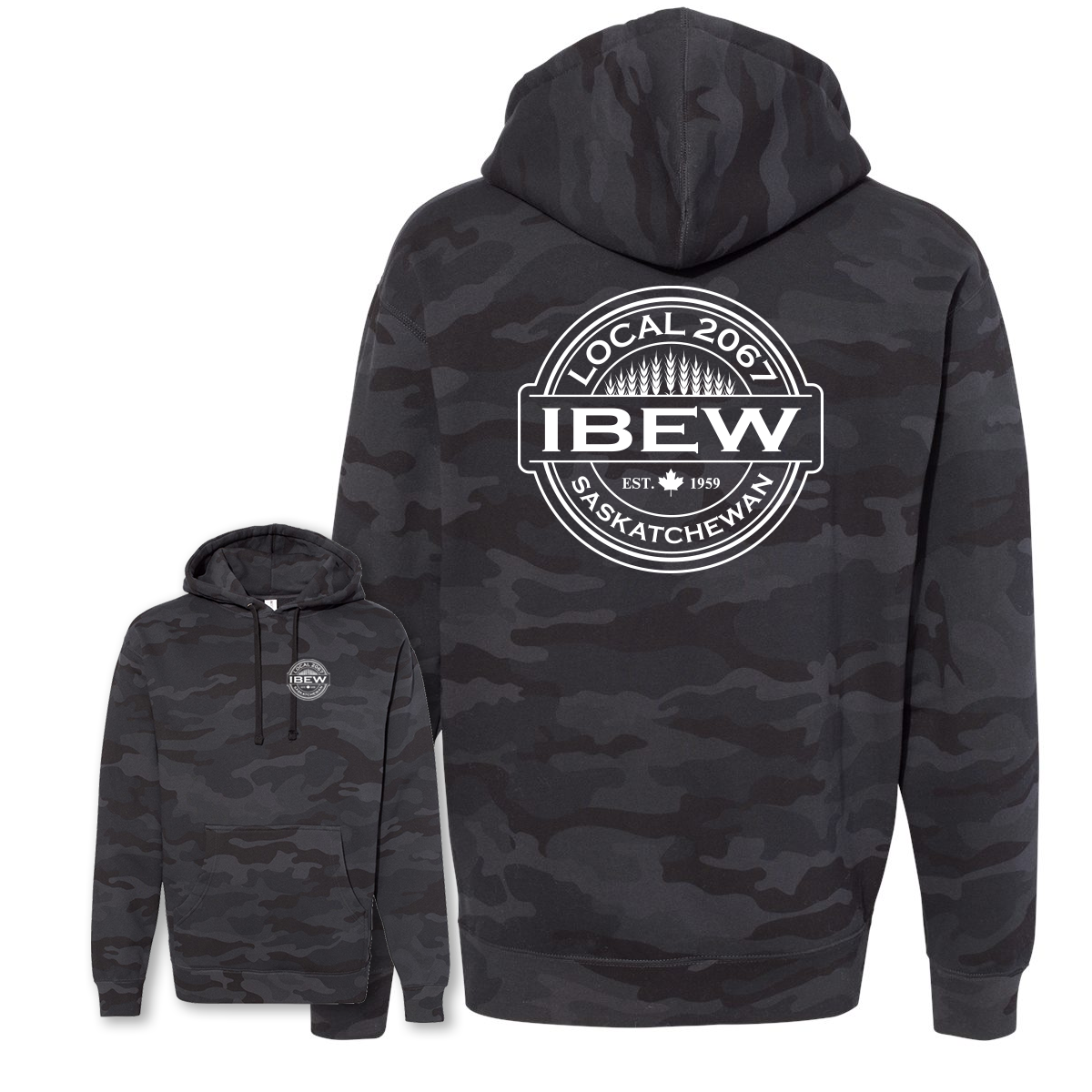 Wheat Logos - Personalized - Heavyweight Hoodie - IBEW 2067