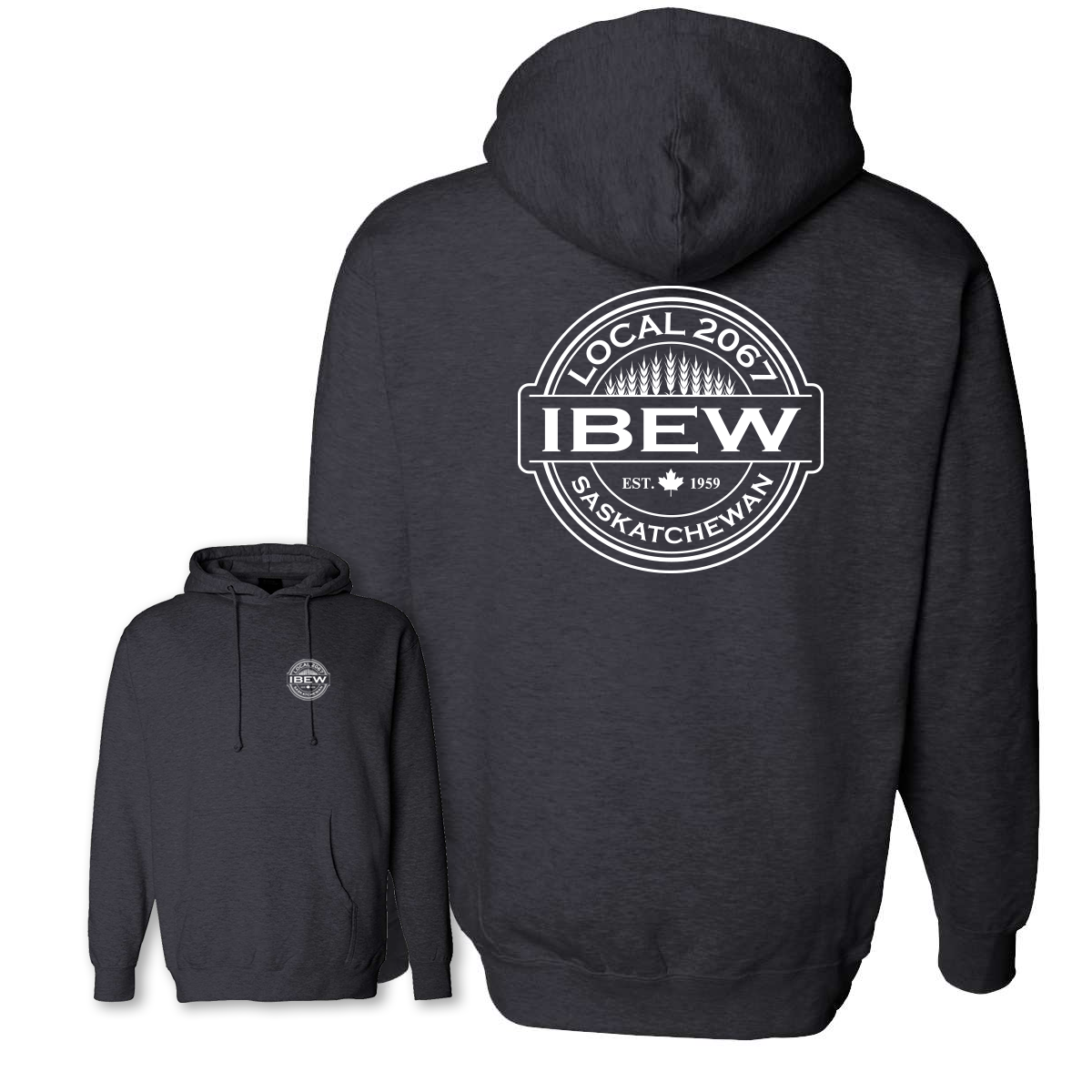 Wheat Logos - Personalized - Heavyweight Hoodie - IBEW 2067