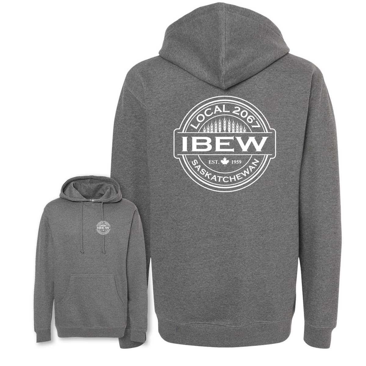 Wheat Logos - Personalized - Heavyweight Hoodie - IBEW 2067