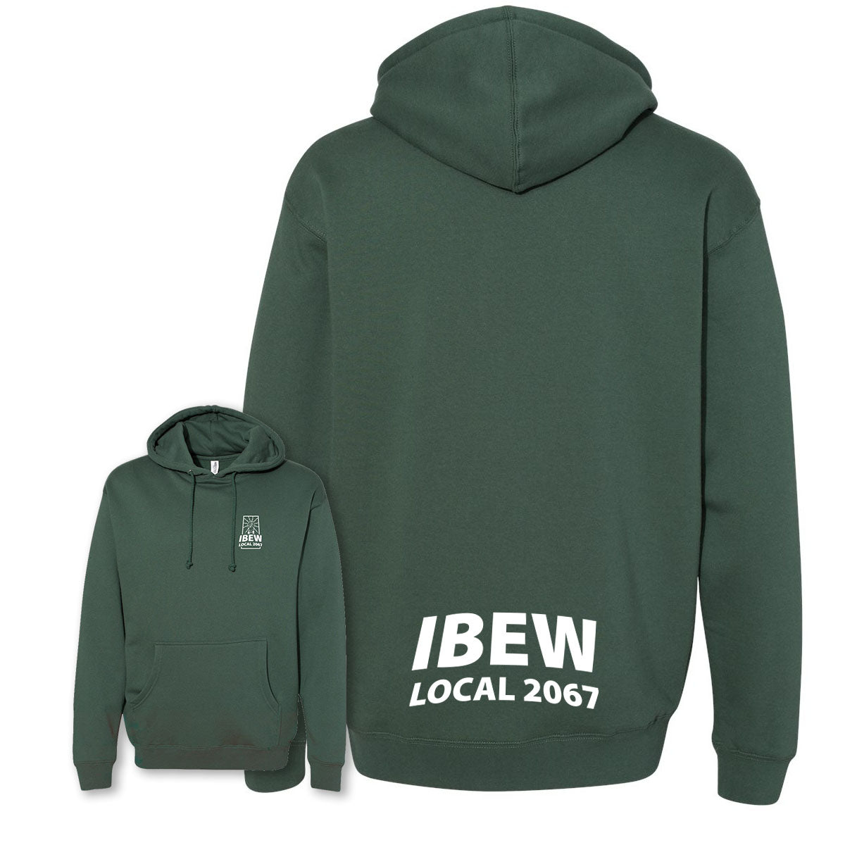 Heavyweight IBEW Local 2067 Hoodie Alpine Green