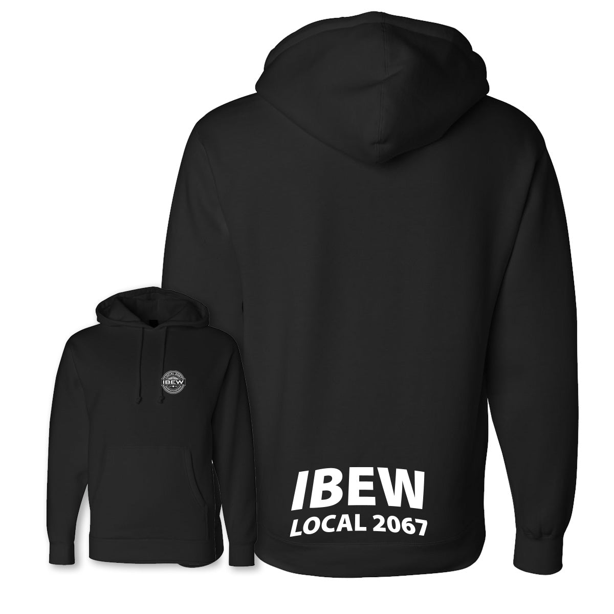 Heavyweight IBEW Local 2067 Hoodie Black Wheat Logo