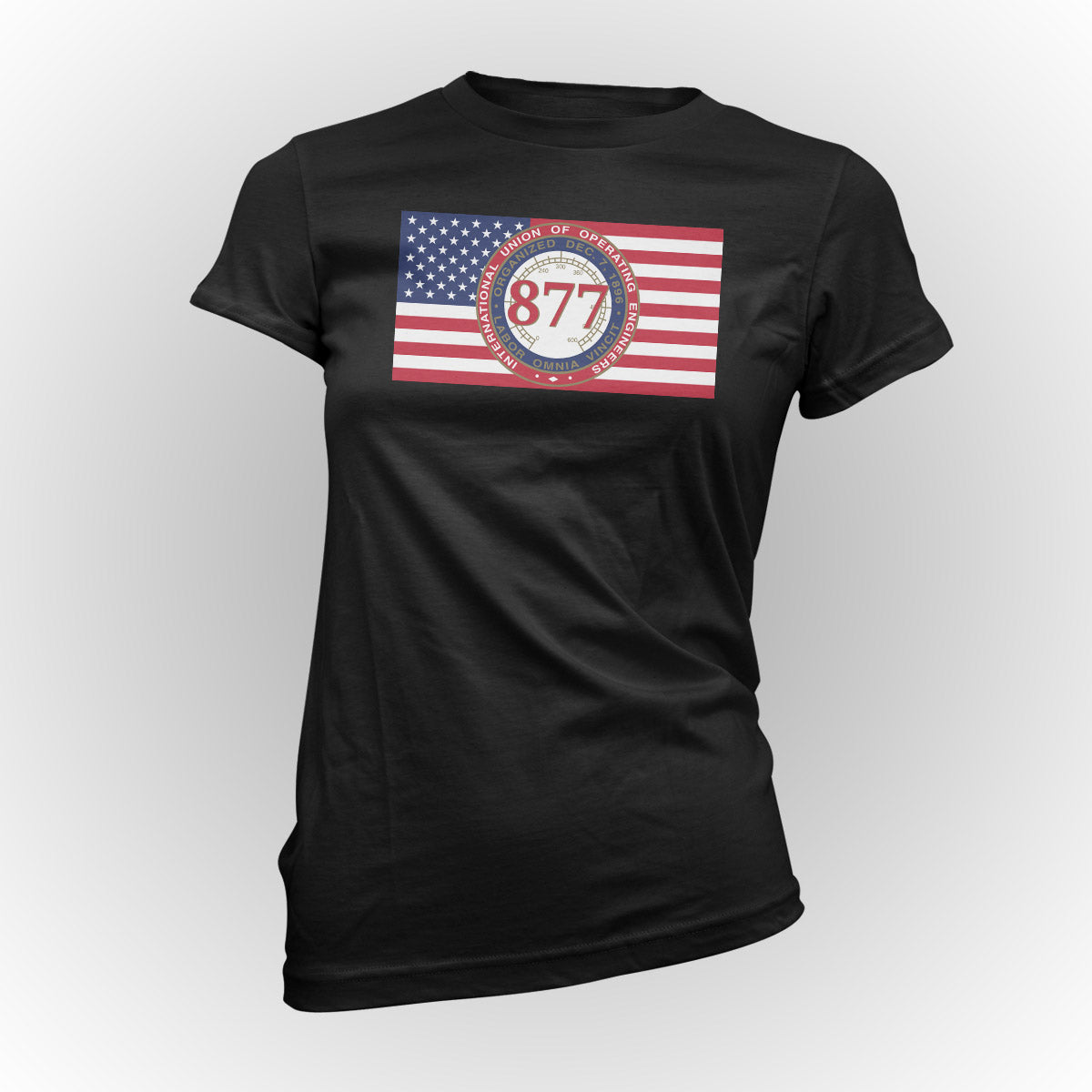 American Flag IUOE 877 Apparel - Black