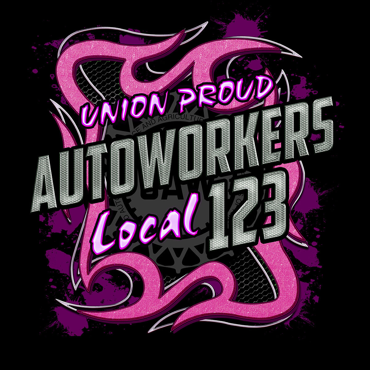 UAW - Autoworkers Pink Metal