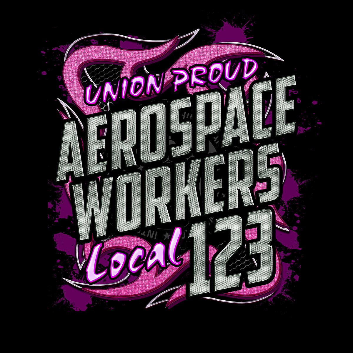 IAM - Aerospace Workers Pink Metal
