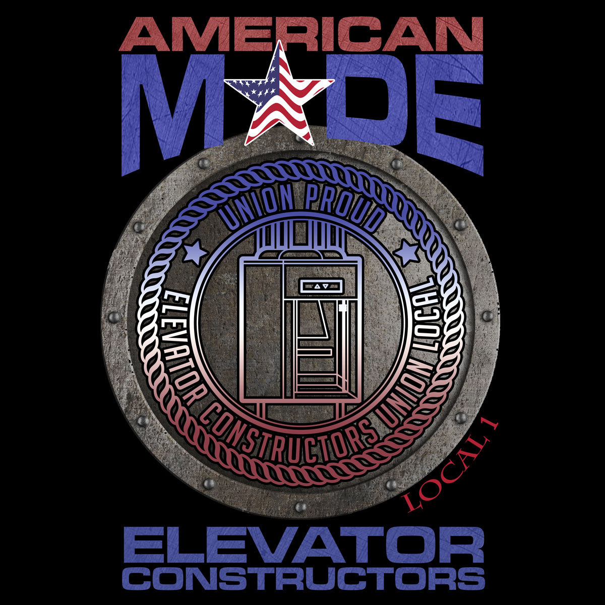 Elevator Constructors Union - Round America Apparel