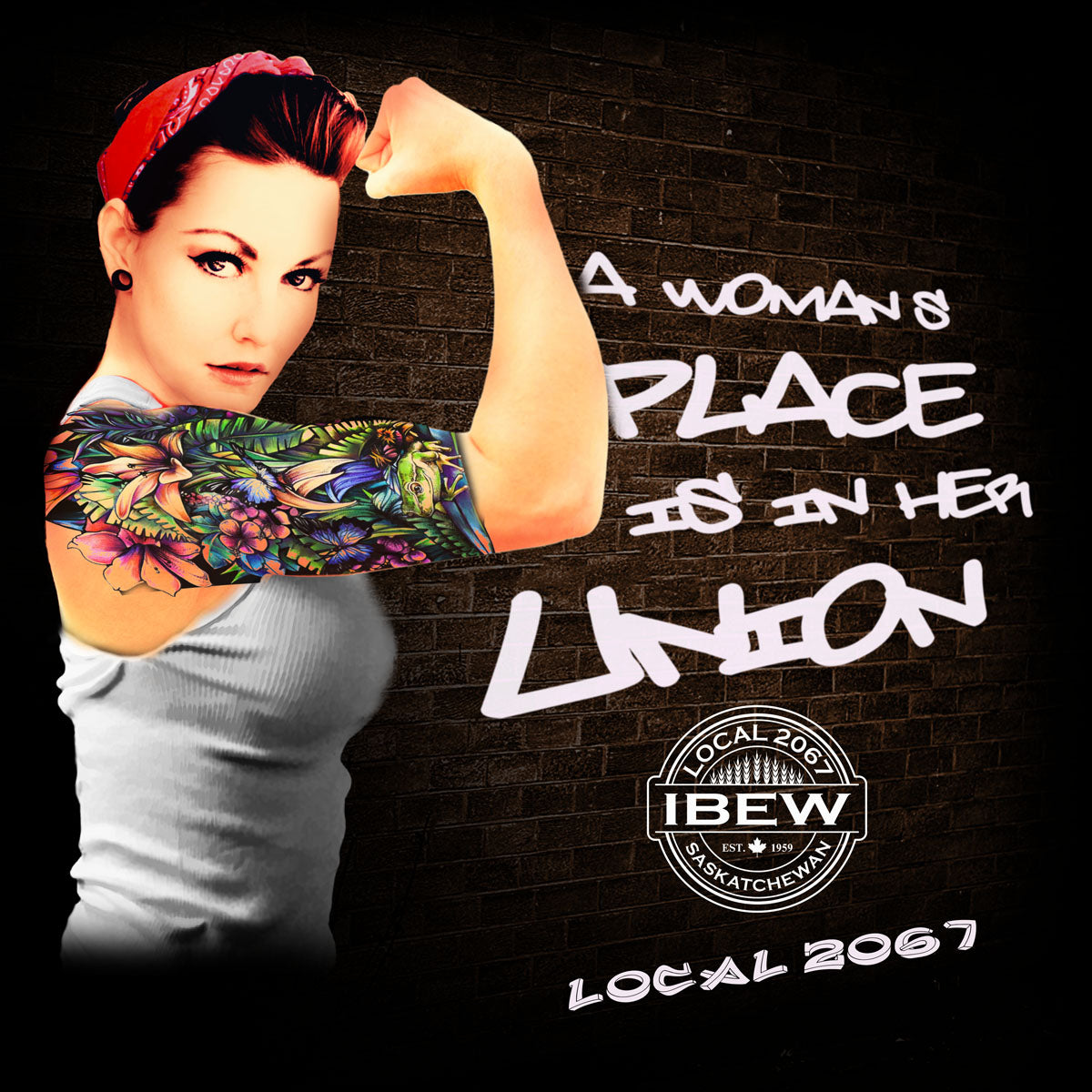 IBEW 2067 - Modern Rosie Wheat Stamp Apparel