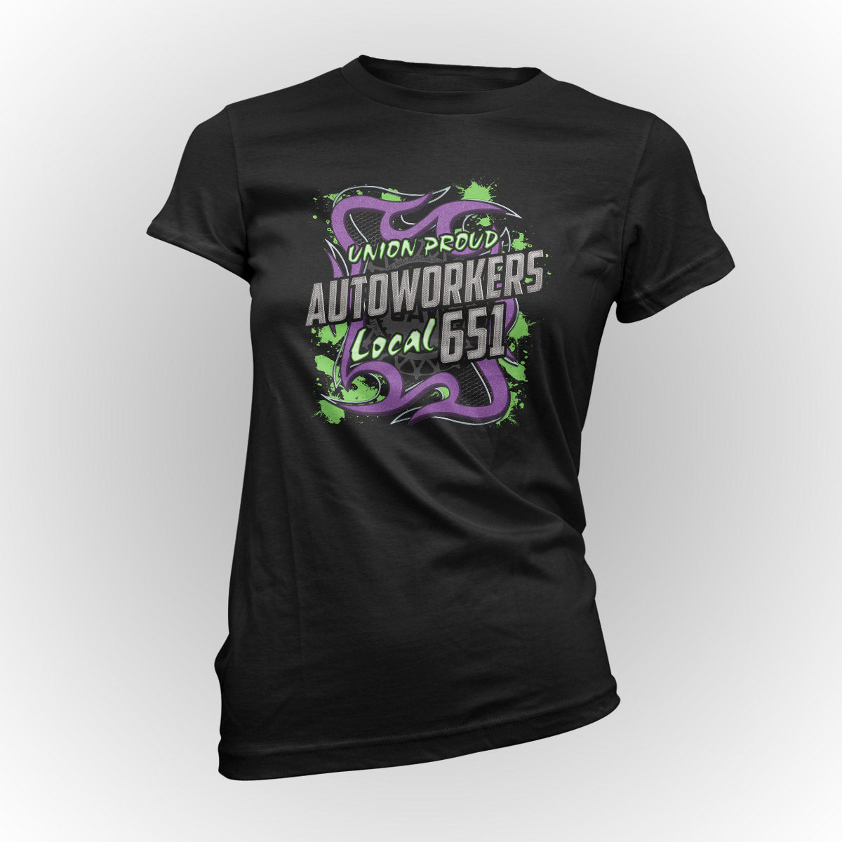 UAW - Purple and Green Metal Design