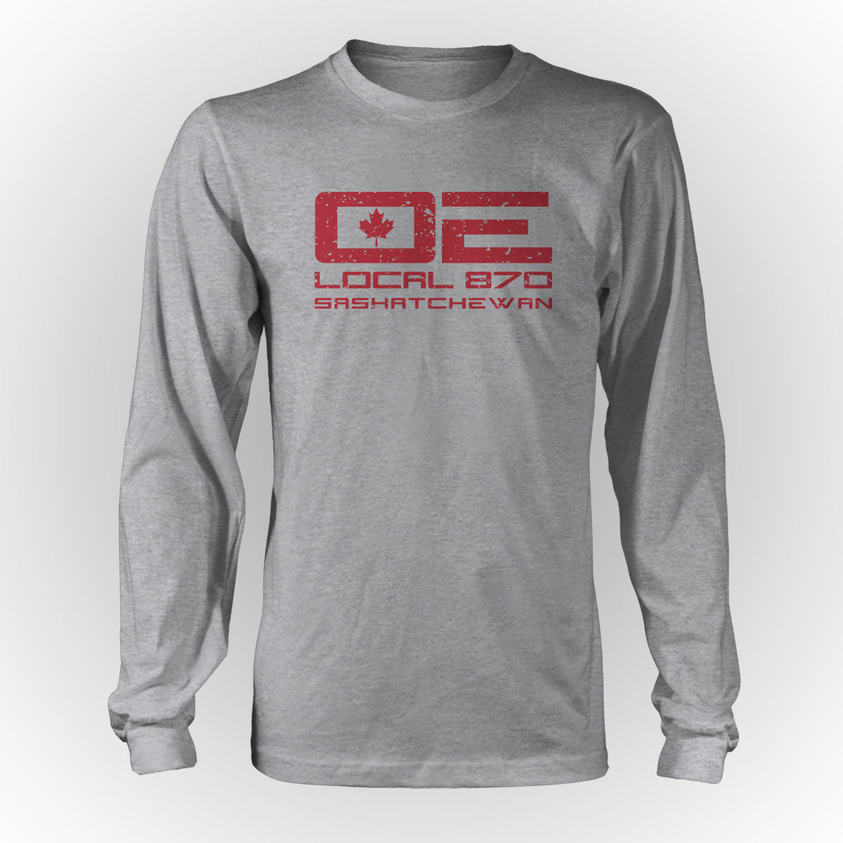 IUOE 870 - Red Logo (Heather Gray)