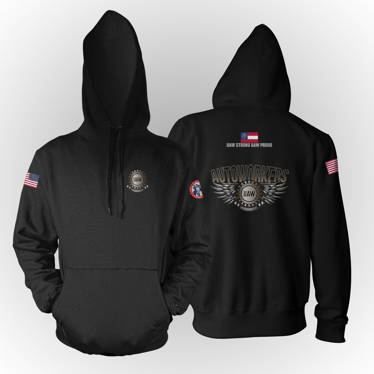 UAW 472 - Steel Wings Apparel - w/ Left Sleeve Print