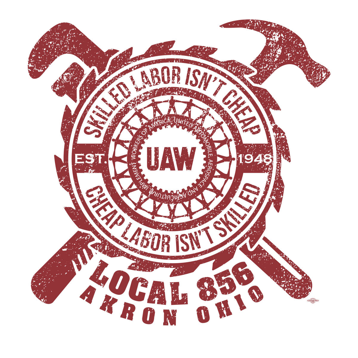Skilled Trades UAW 856 Apparel - White