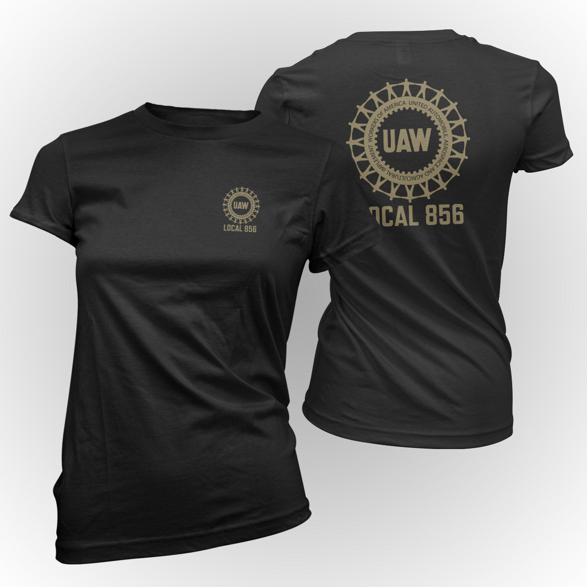 Gold UAW 856 Apparel - Black