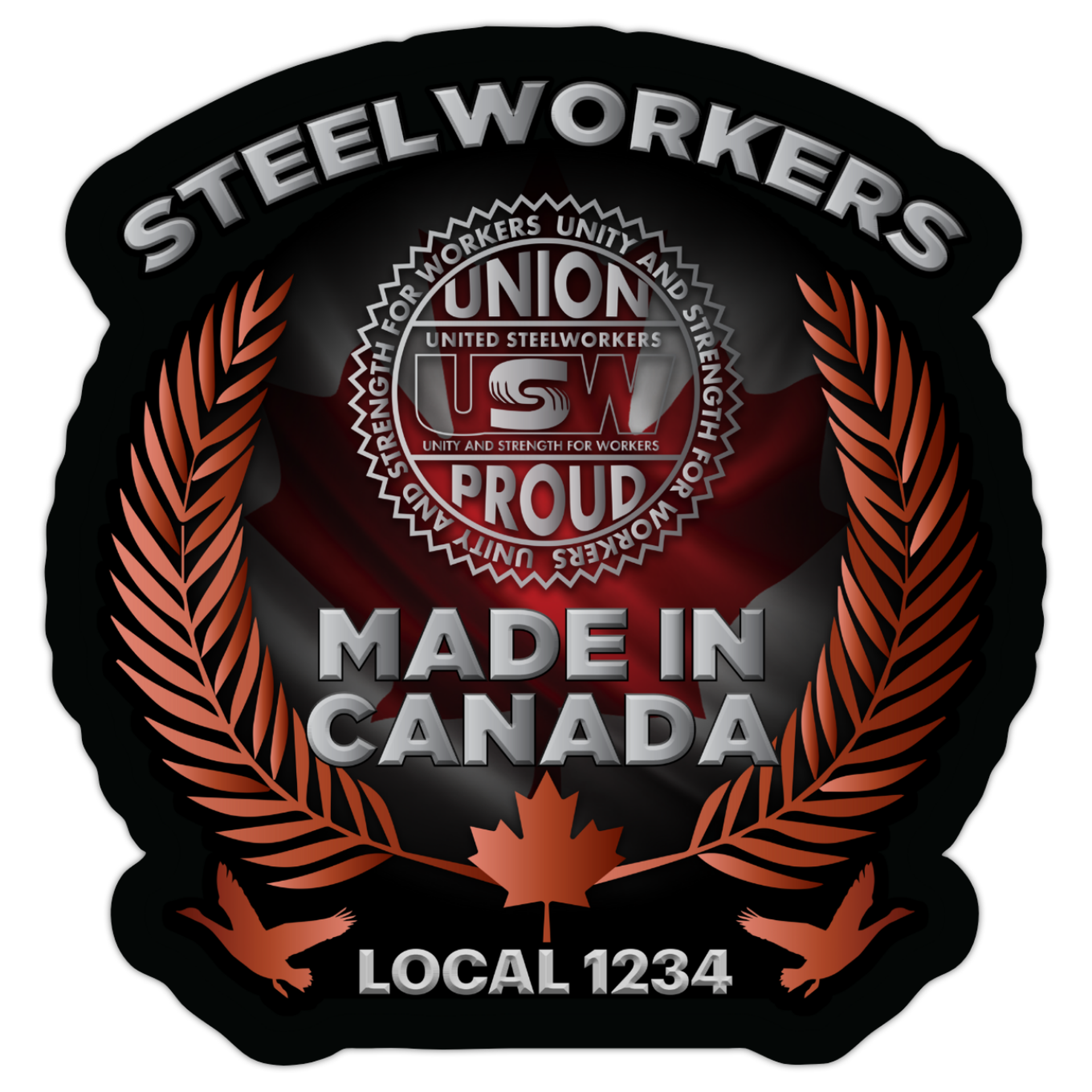 USW Steelworkers Made In Canada Decal