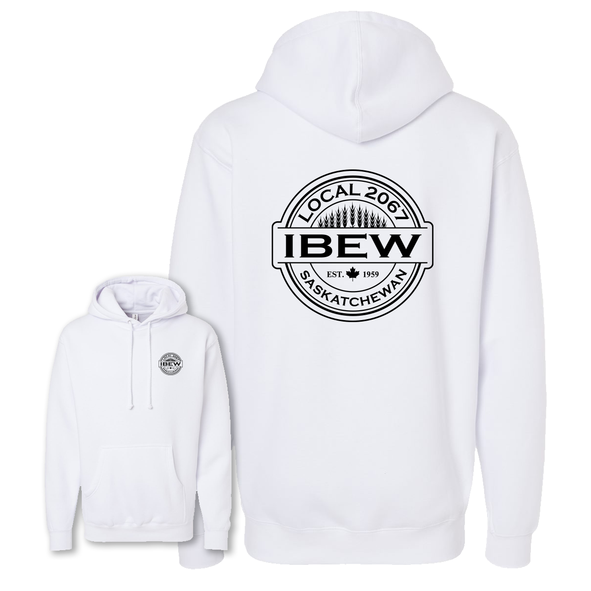 Wheat Logos - Heavyweight Hoodie - IBEW 2067