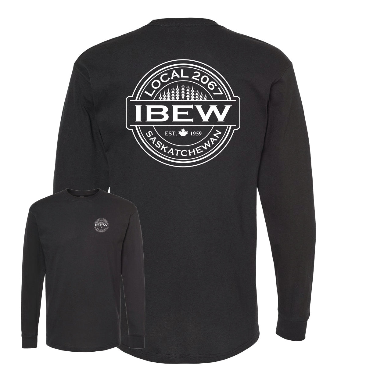 Wheat Logos - Long Sleeve Tshirt - IBEW 2067