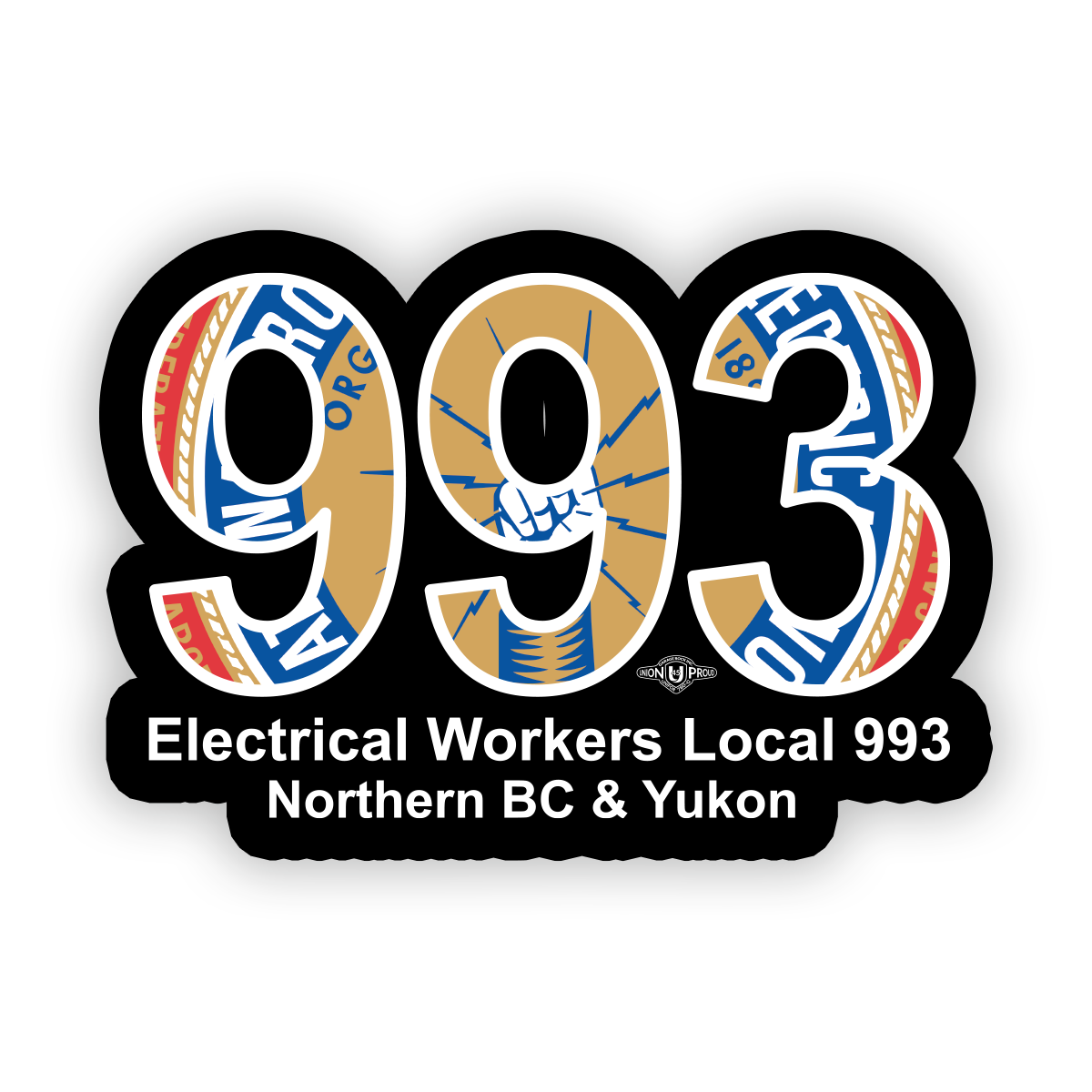 IBEW 993 - Masked Logo (White) Decal