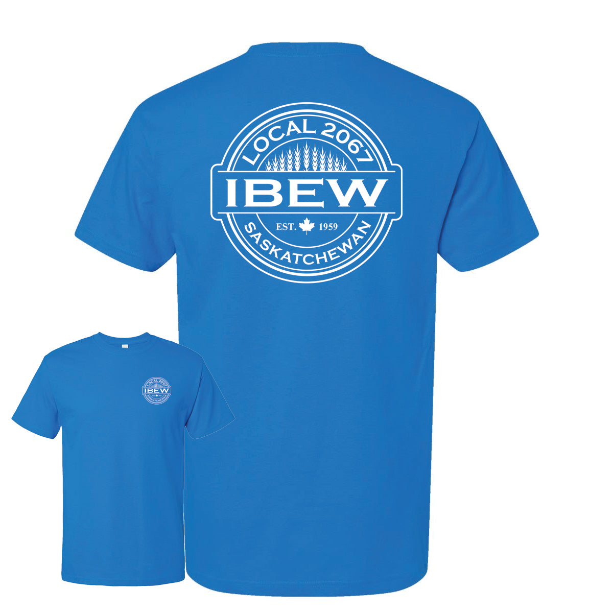 Wheat Logos - Short Sleeve Tshirt - IBEW 2067