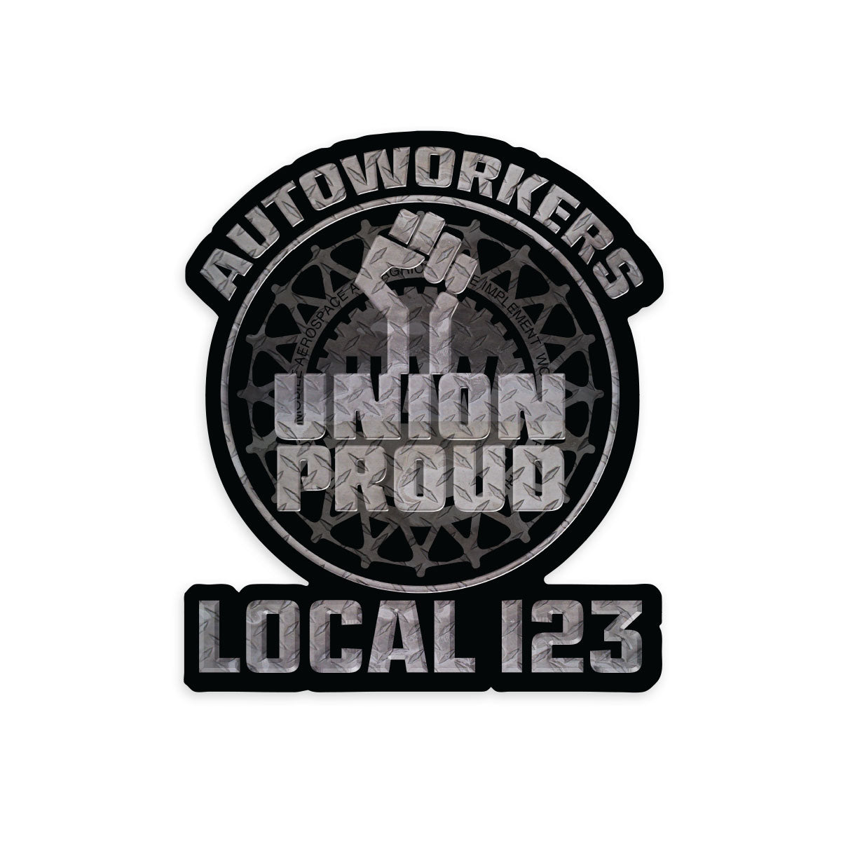 Auto Workers Iron Fist Decal