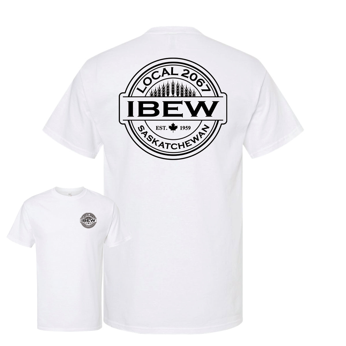 Wheat Logos - Short Sleeve Tshirt - IBEW 2067