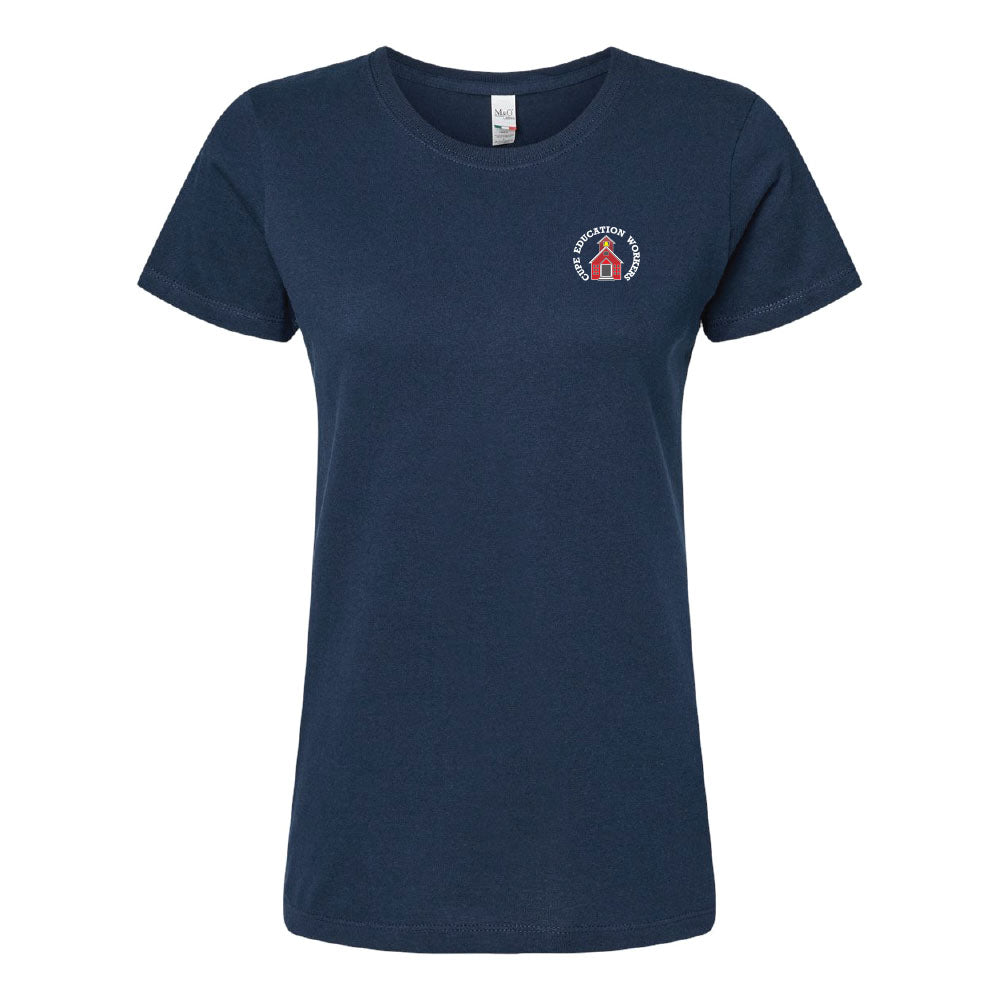 Education Workers Classic Logo Left Chest - Ladies T-Shirt