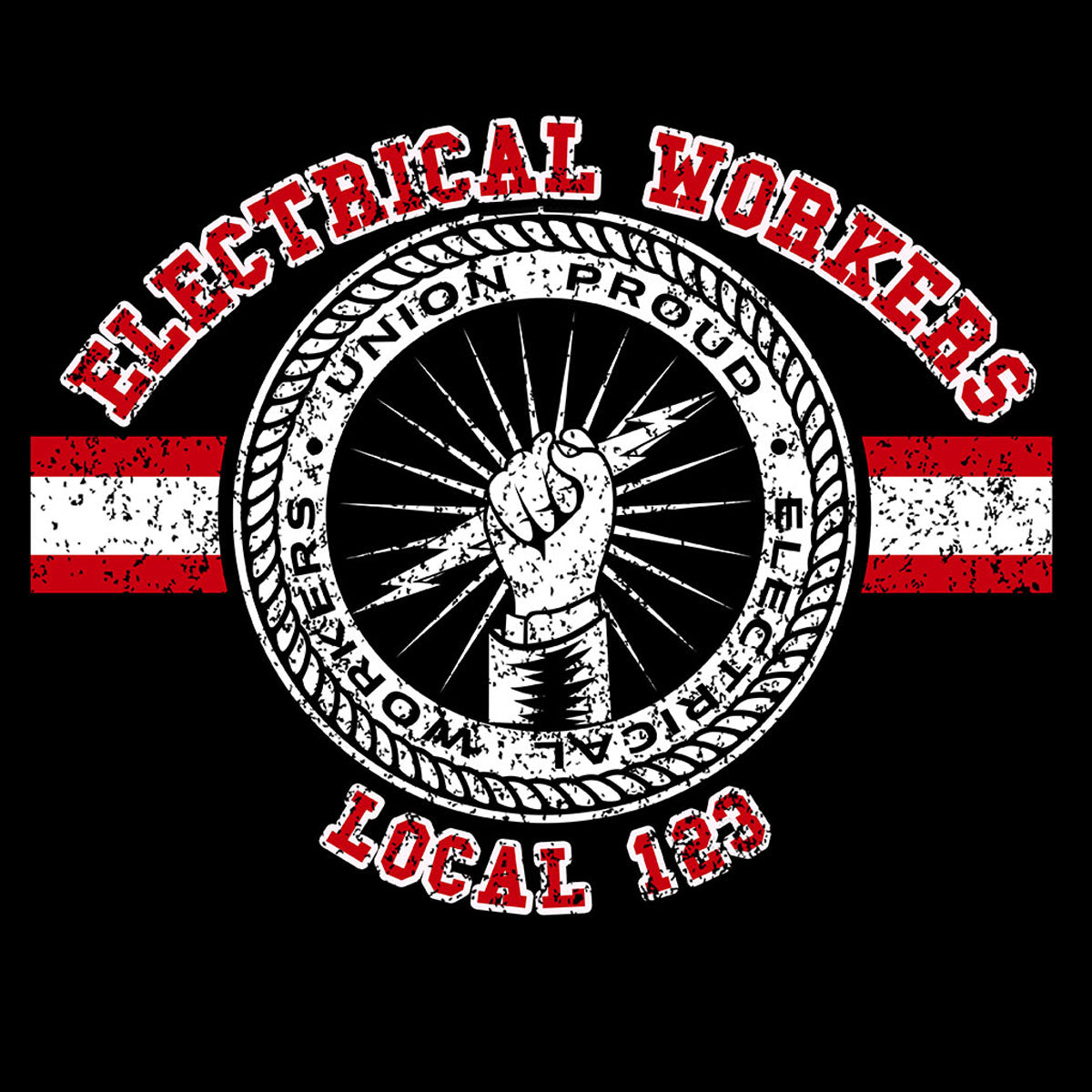 Electrical Workers Red White Apparel