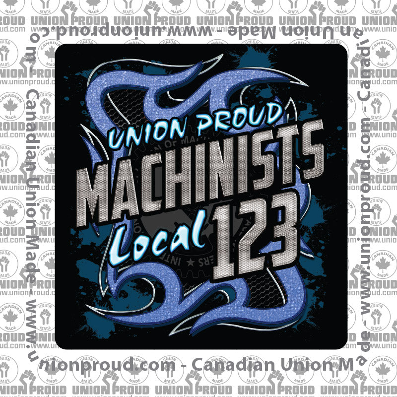 Machinist Blue Metal Decal