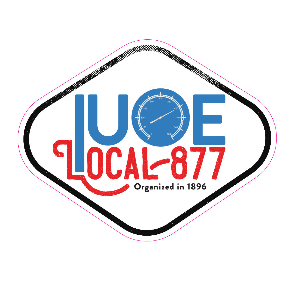 Round Diamond IUOE 877 Decal