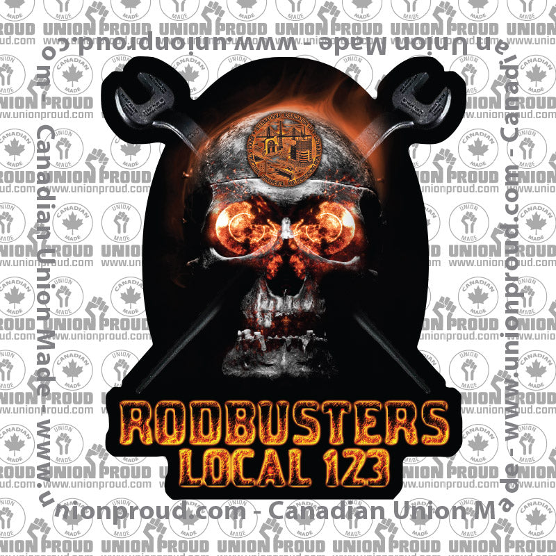 IW Rodbusters Flaming Skull Decal