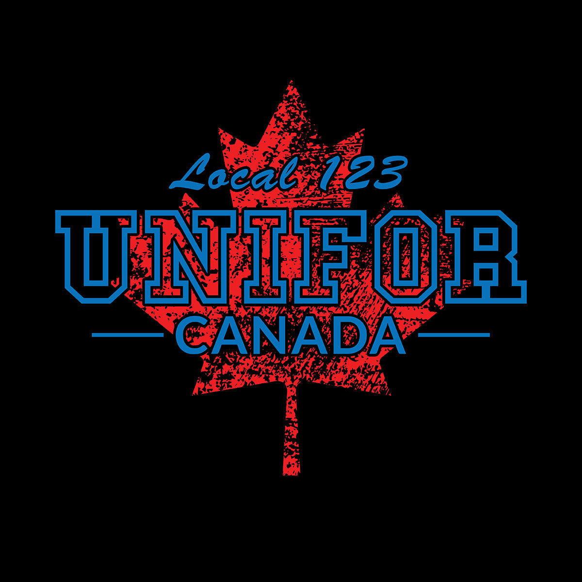 UNIFOR Distressed Maple Leaf Decal