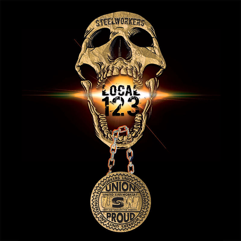 USW Steelworkers Skull Medallion Union Apparel