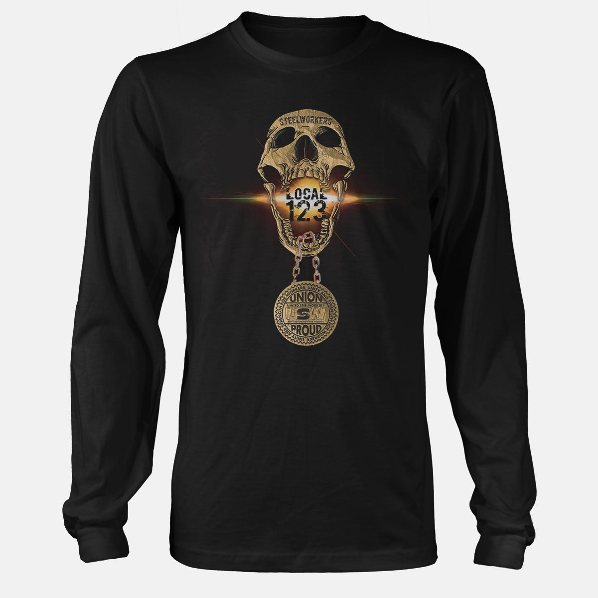 USW Steelworkers Skull Medallion Union Apparel