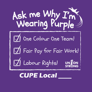CUPE Purple Shirt - Custom Local Number