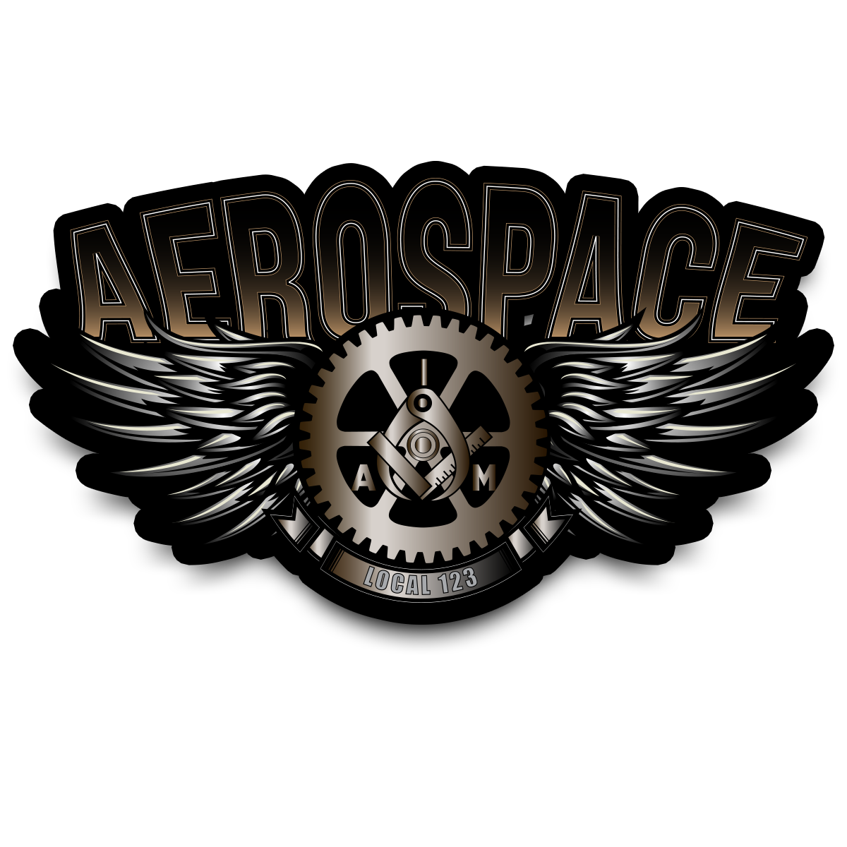Aerospace Workers Steel Wings Decal