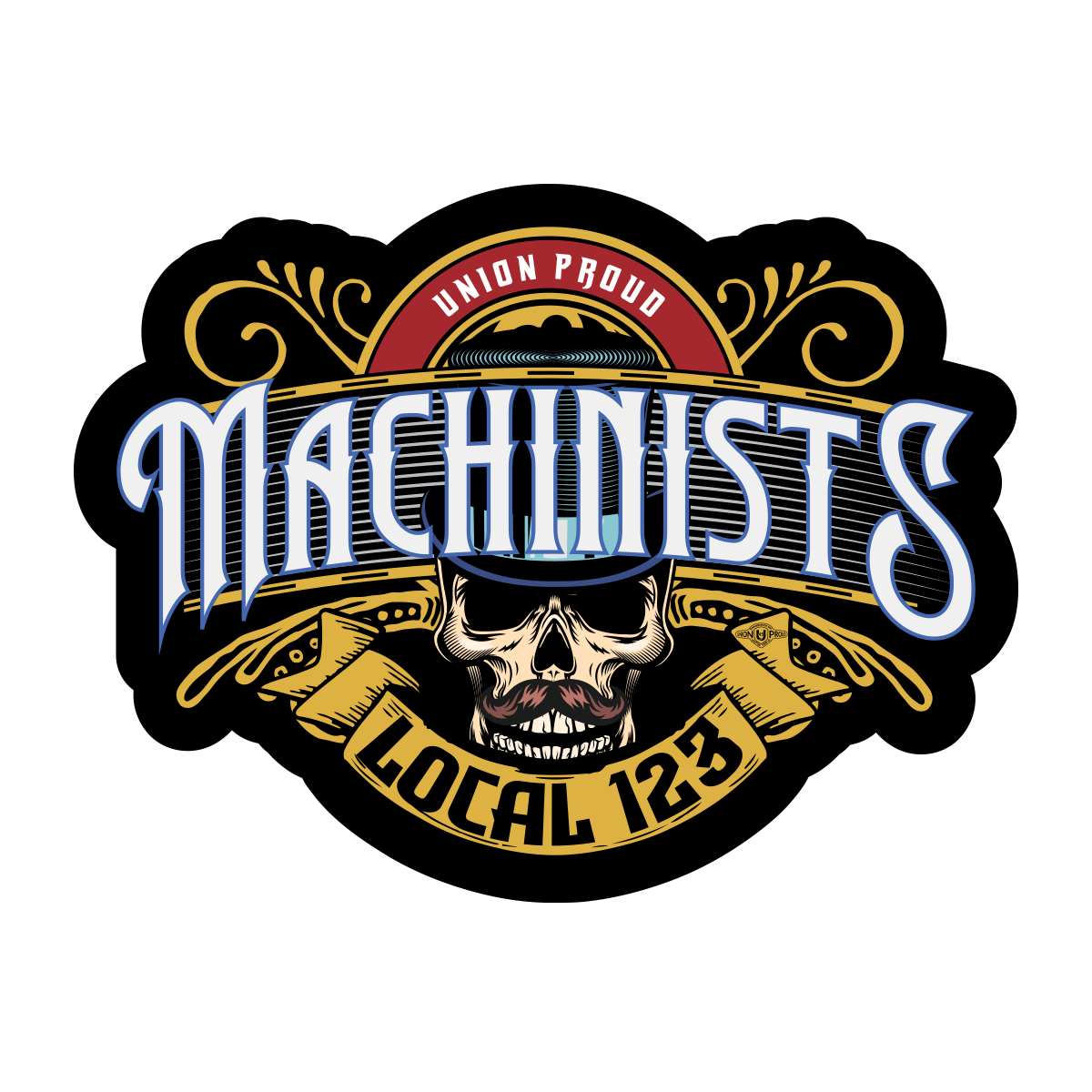 IAM - Machinists Skull Decal