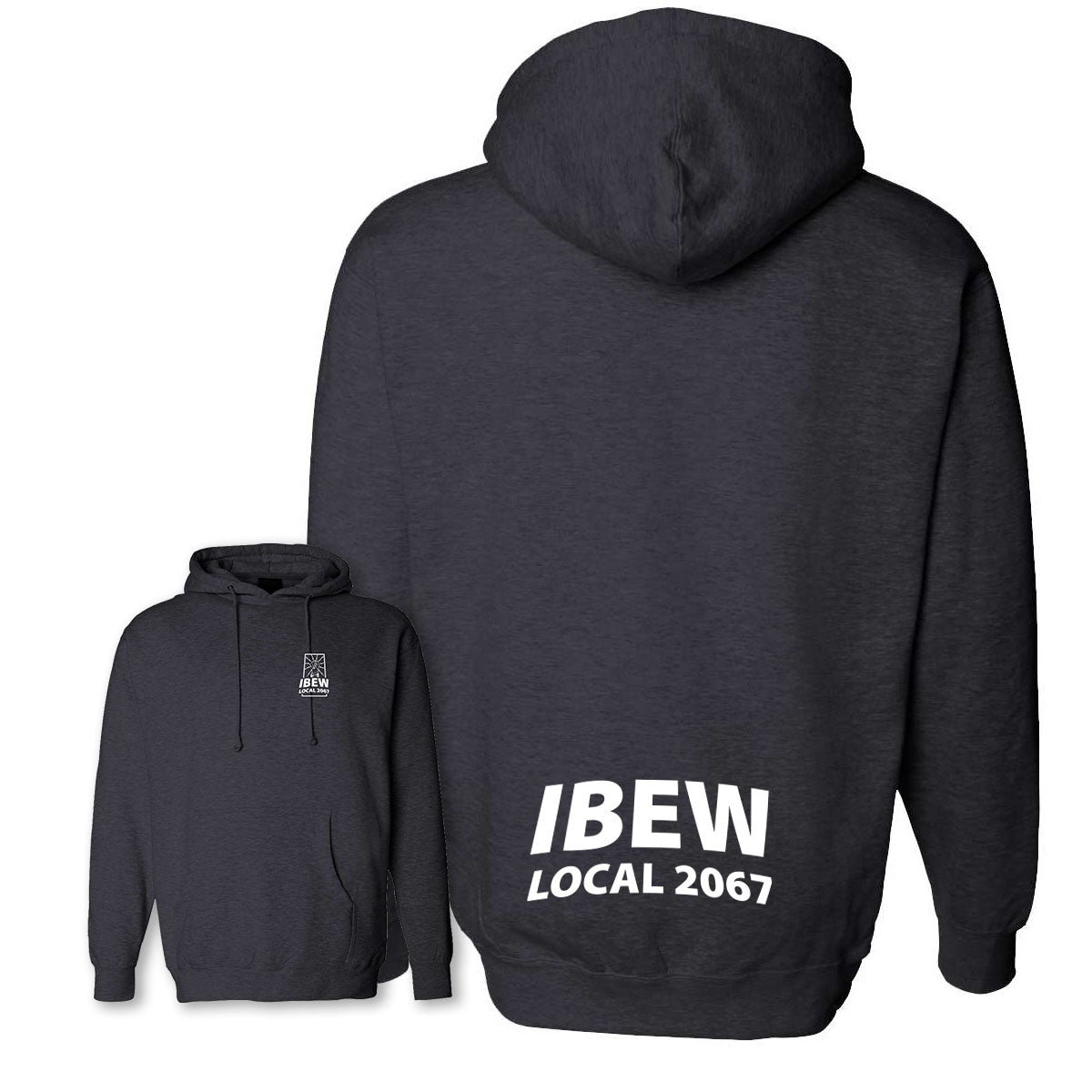 Heavyweight IBEW Local 2067 Hoodie Charcoal Heather