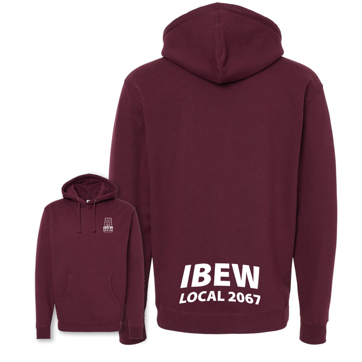 Heavyweight IBEW Local 2067 Hoodie Maroon