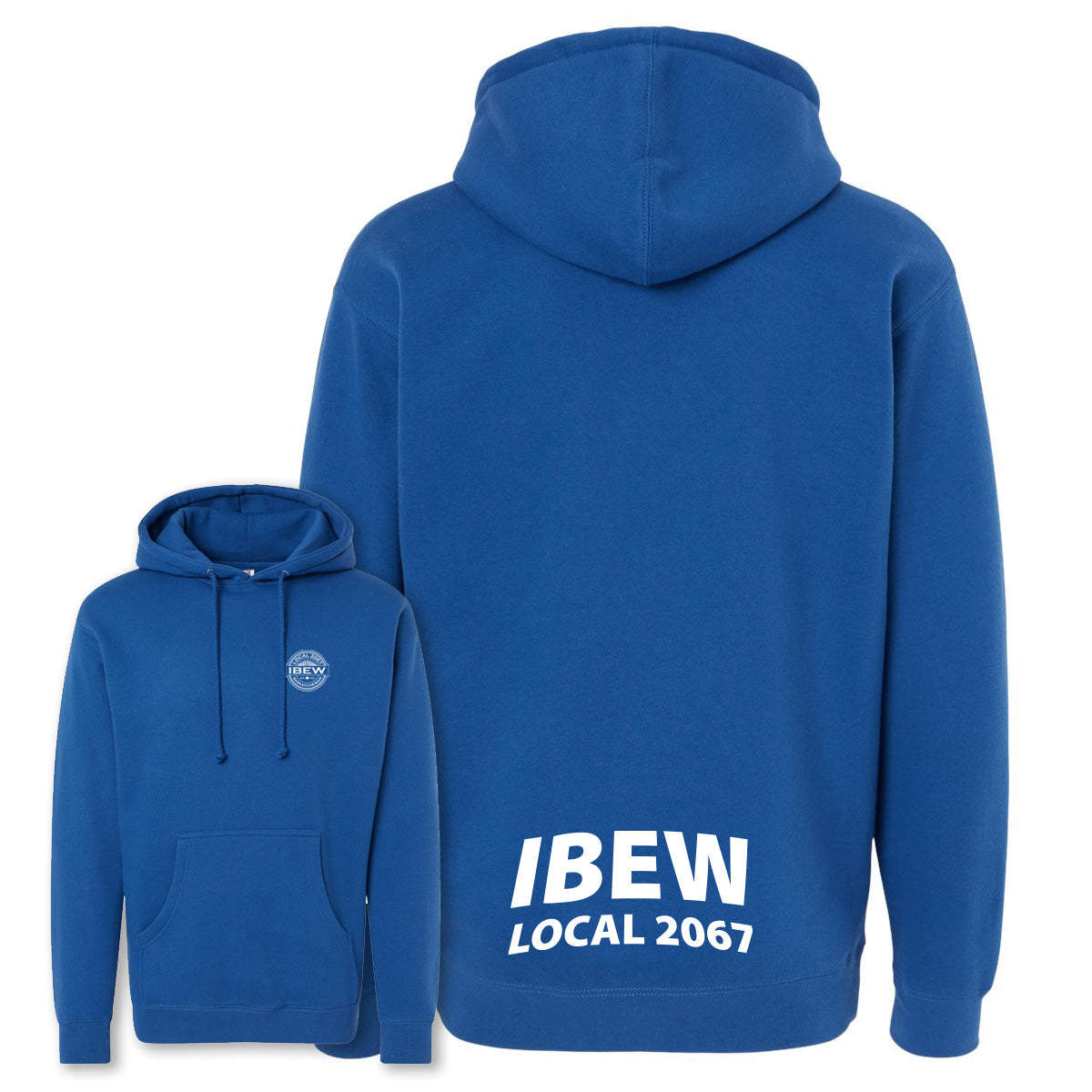 Heavyweight IBEW Local 2067 Hoodie Royal Blue Wheat Logo
