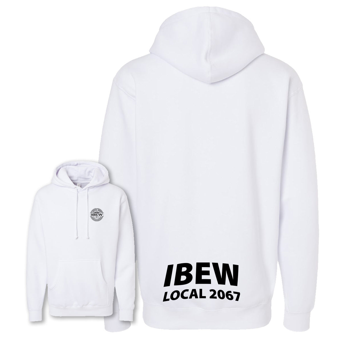 Heavyweight IBEW Local 2067 Hoodie White Wheat Logo