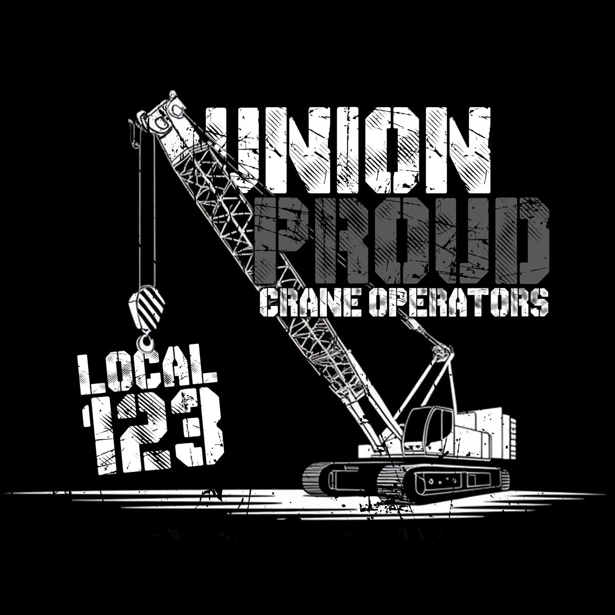 IUOE - Crane Operators Black and White
