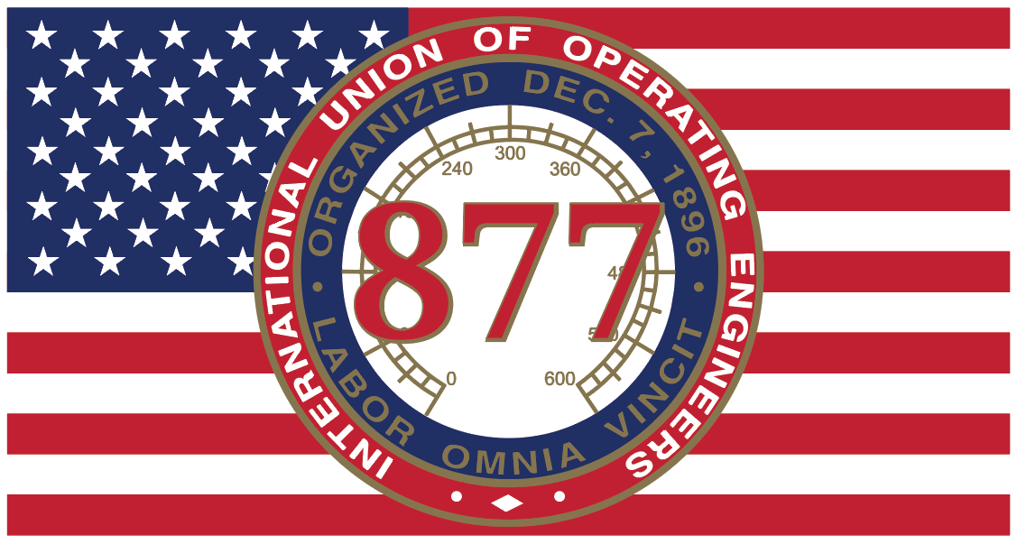 American Flag IUOE 877 Decal