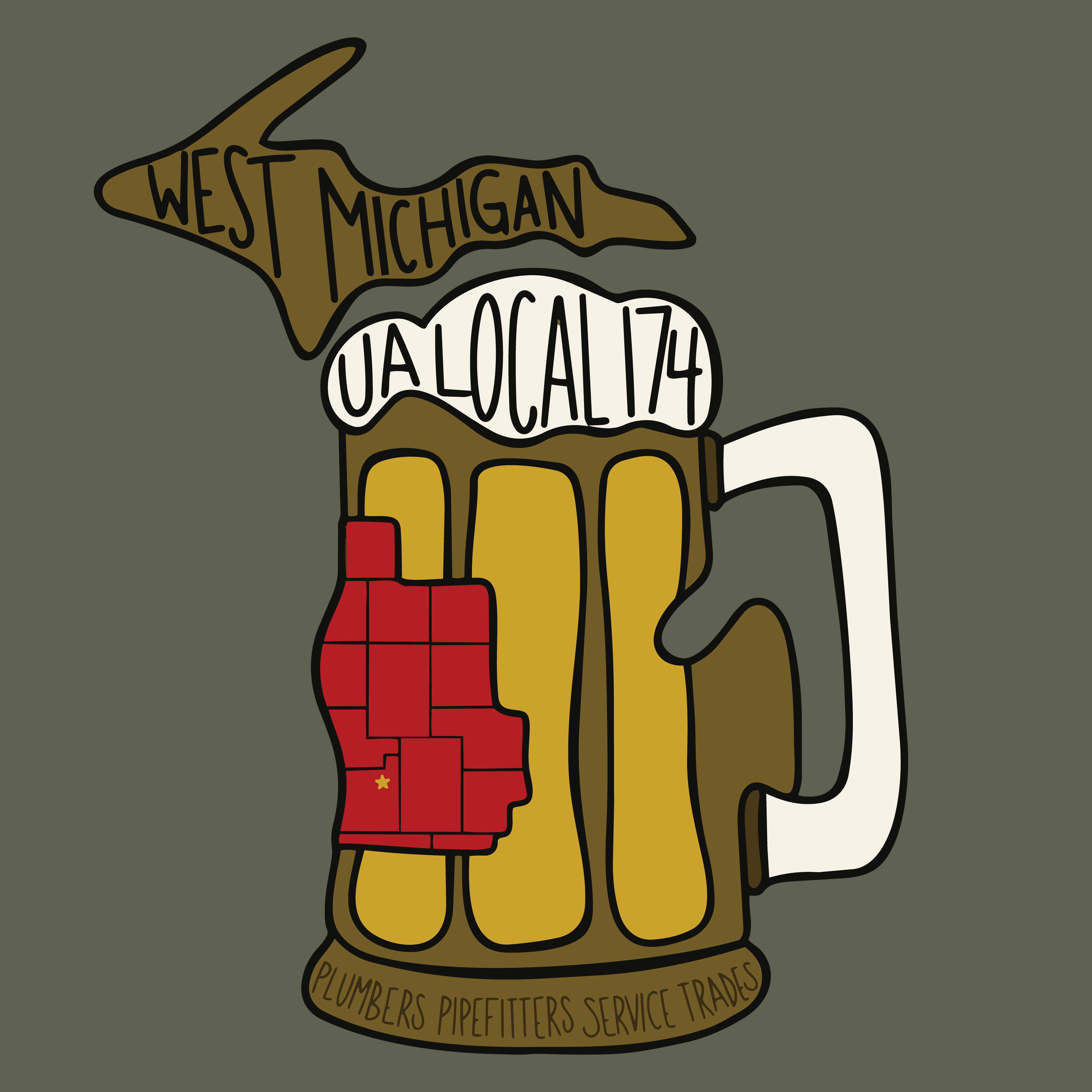 UA Local 174 Beer Mug Apparel