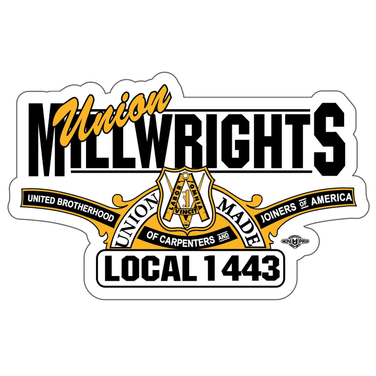 Millwrights 1443 Basic Logo Decal - White