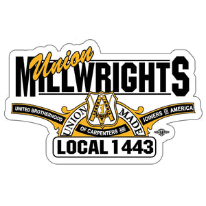 Millwrights 1443 Basic Logo Decal - White