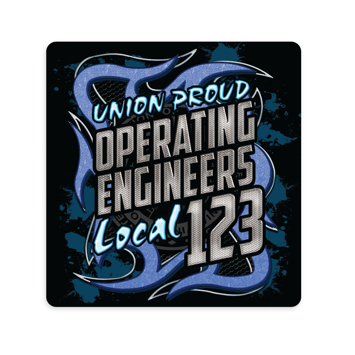 Operating Engineers Blue Metal Union Decal