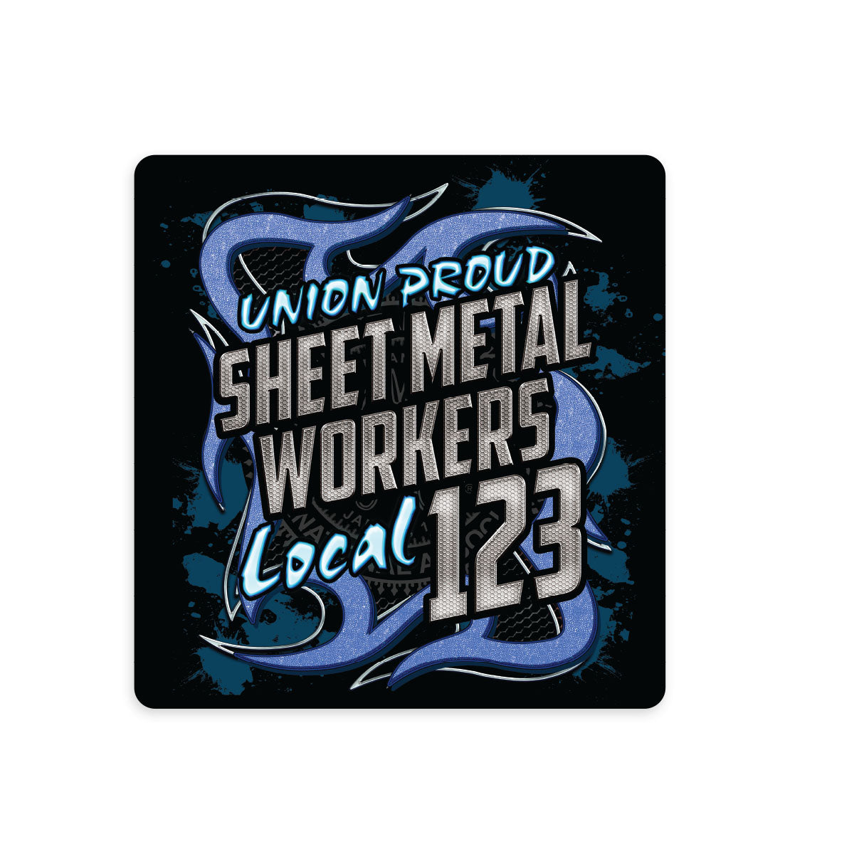 Sheet Metal Blue Metal Union Decal