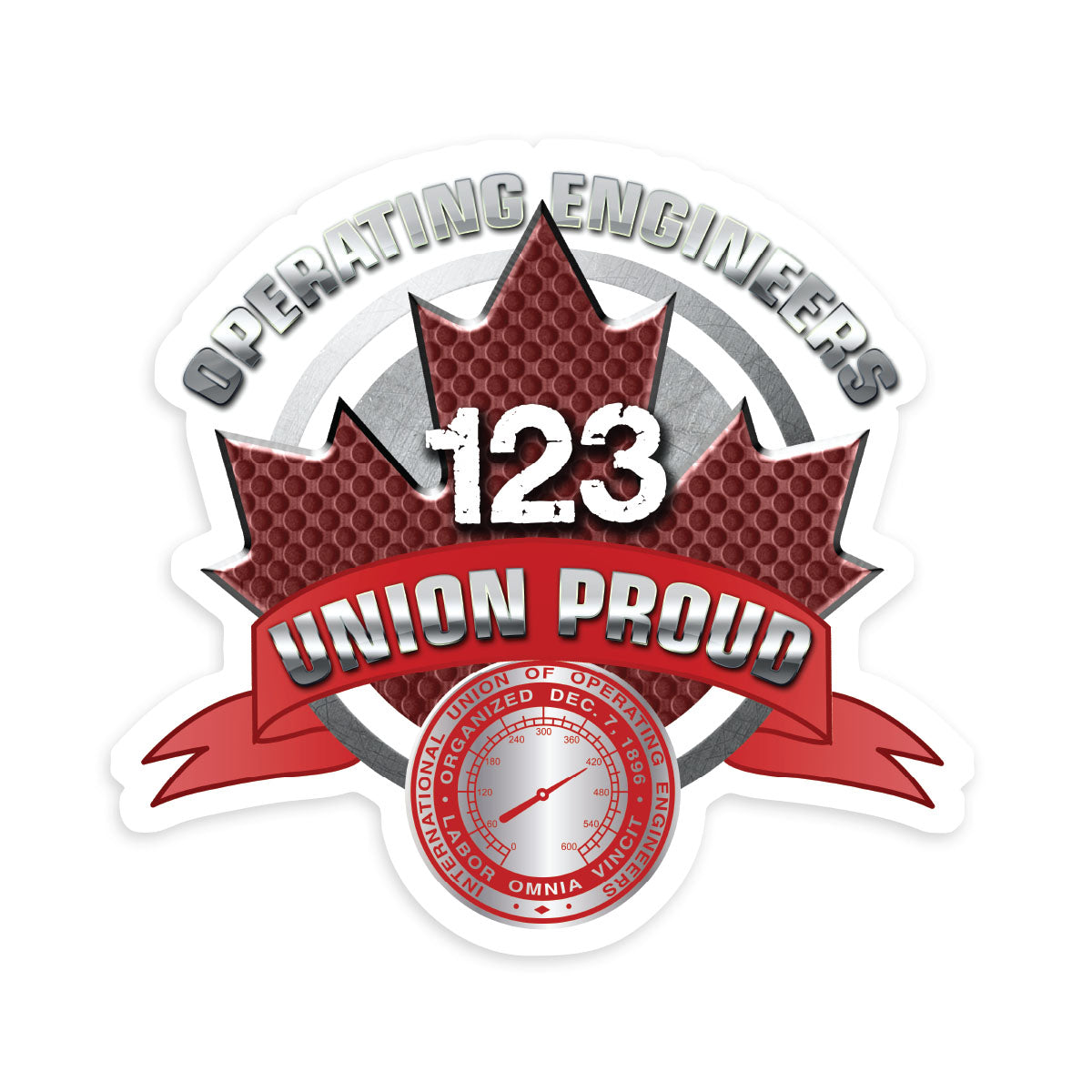 Operating Engineers Round Canada Decal