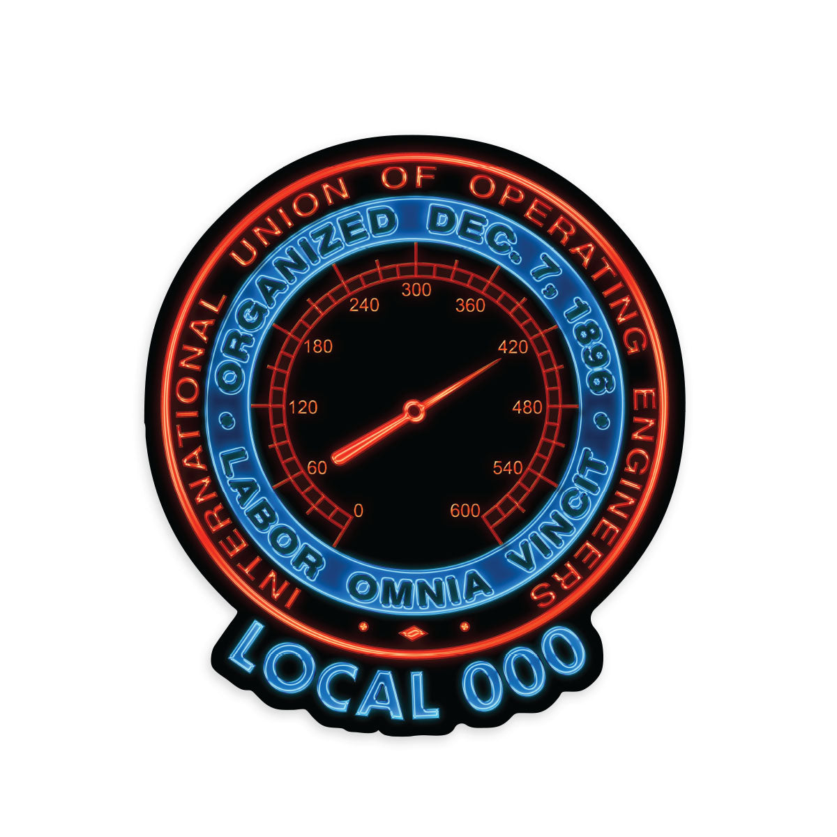 IUOE Neon Logo Decal