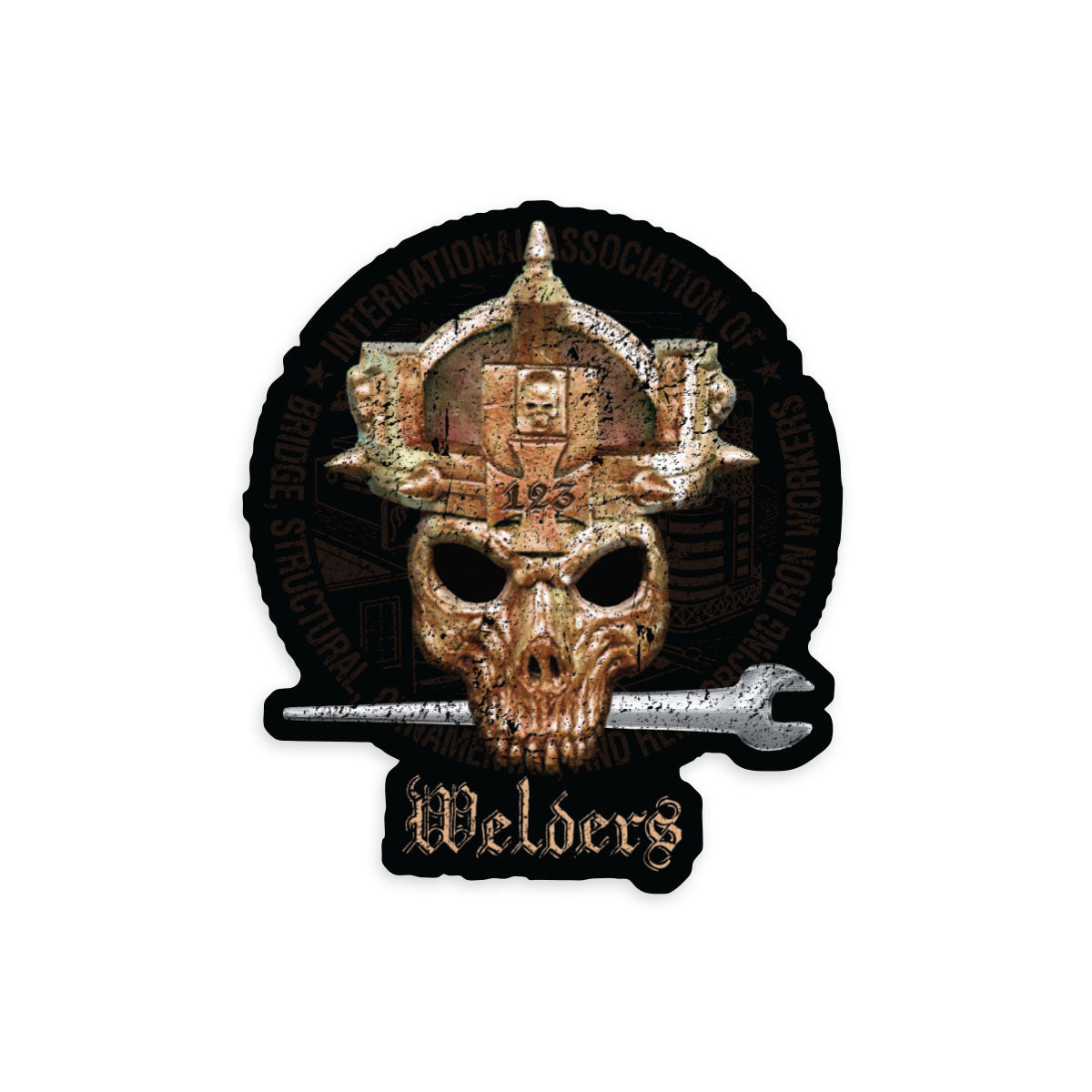 IW Welders Skull Mask Union Decal