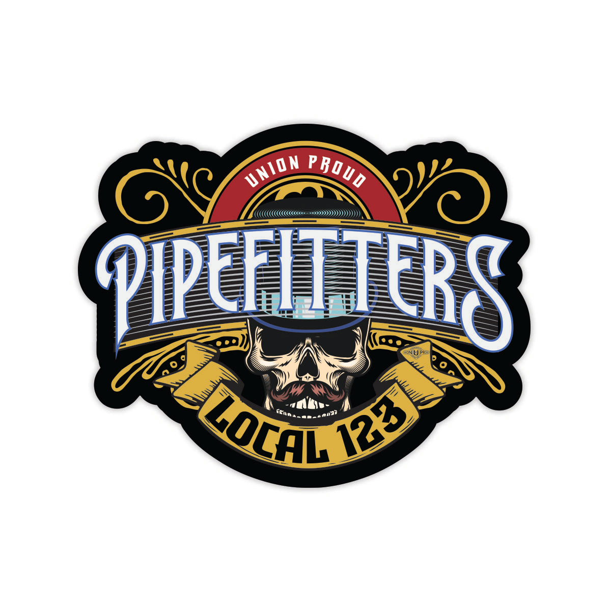 UA - Pipefitters Skull Decal